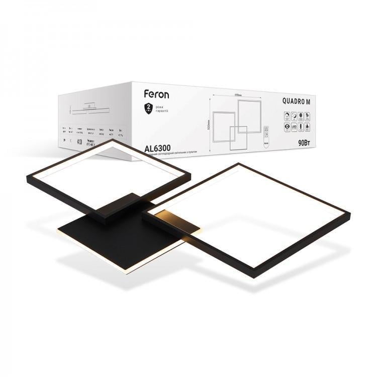 Світильник LED Feron AL6300 QUADRO M 90W Чорний