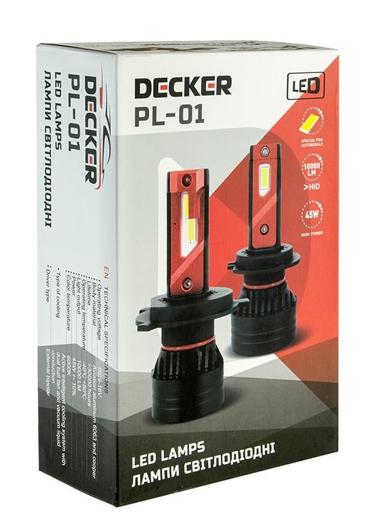 Світлодіодні лампи Decker HB4 LED PL-01 5000K 45 W 12-24 V