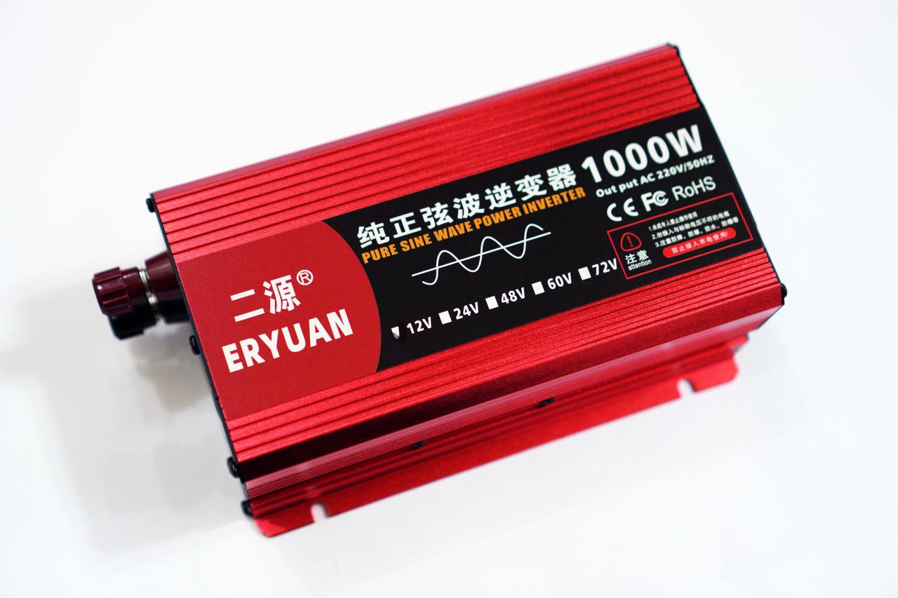 Автомобильный инвертор ERYUAN с чистой синусоидой и вольтметром 1000W LCD DC/AC 12V-220V (17895094) - фото 3