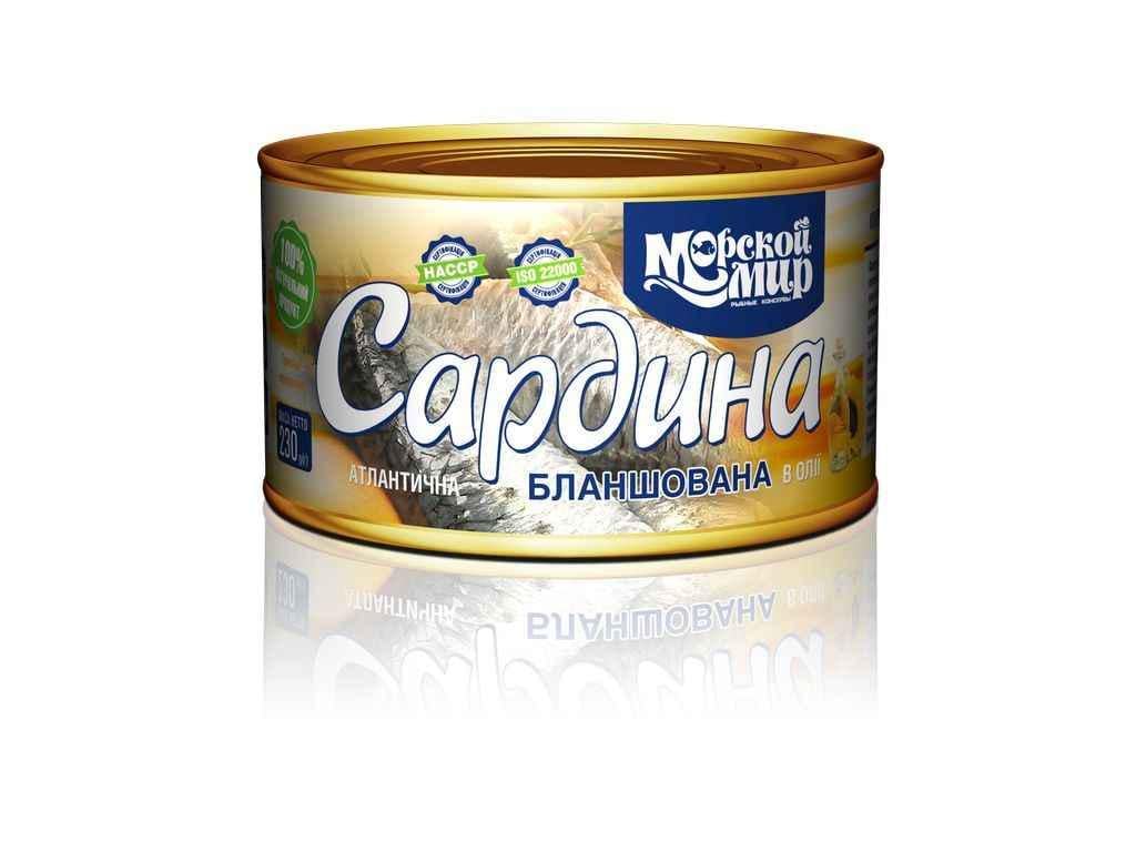 Сардина Морской мир 230 г атлантическая бланшированная в масле №5 (786466)