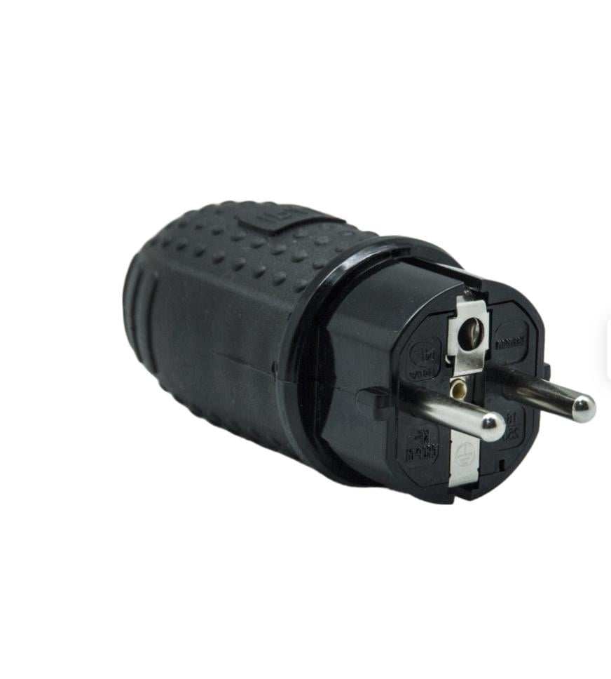 Вилка однофазна Lumex 16А 220-240V каучук IP44 (450009)