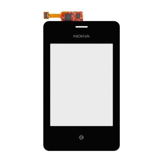 Экран Touchscreen для Nokia 502 Asha Dual Sim Черный (000017898)
