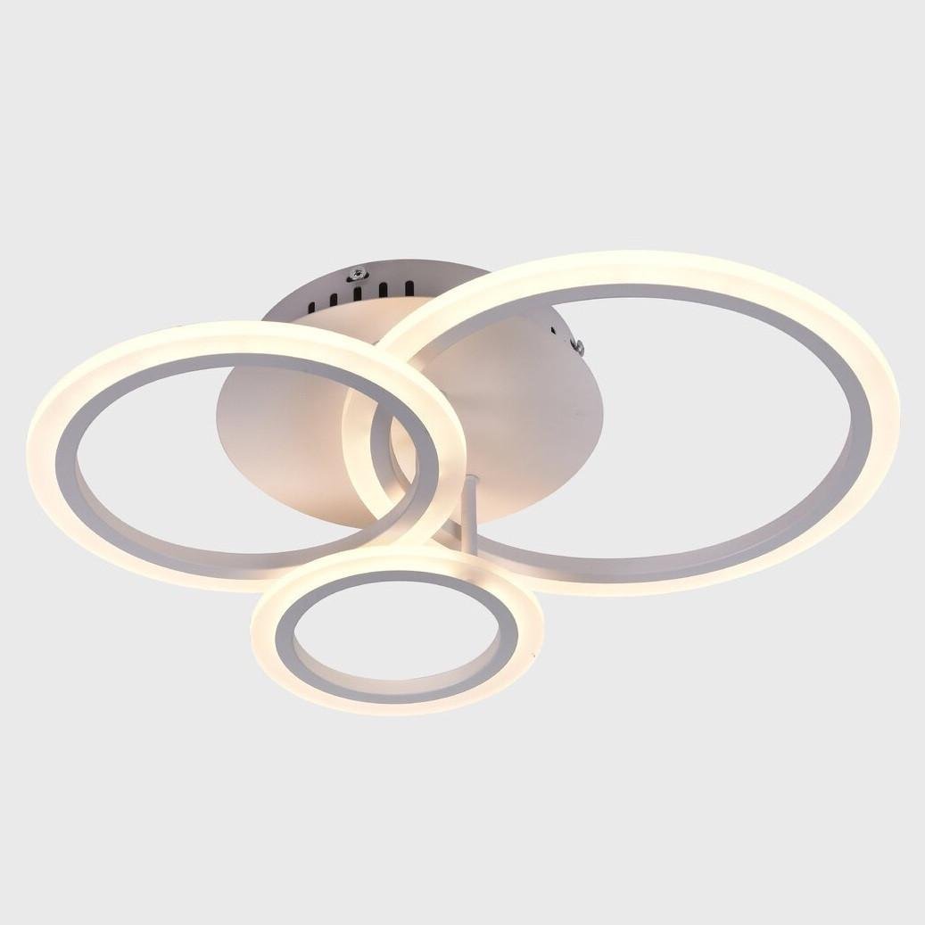 Люстра светодиодная Sirius на три плафона 40W 3000-6500К Белый (6091-3 WT 40W)