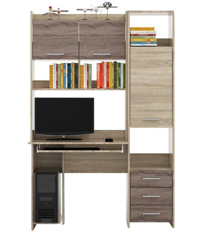 Стол компьютерный Эверест Гимназист-2 с пеналом Сонома/Трюфель