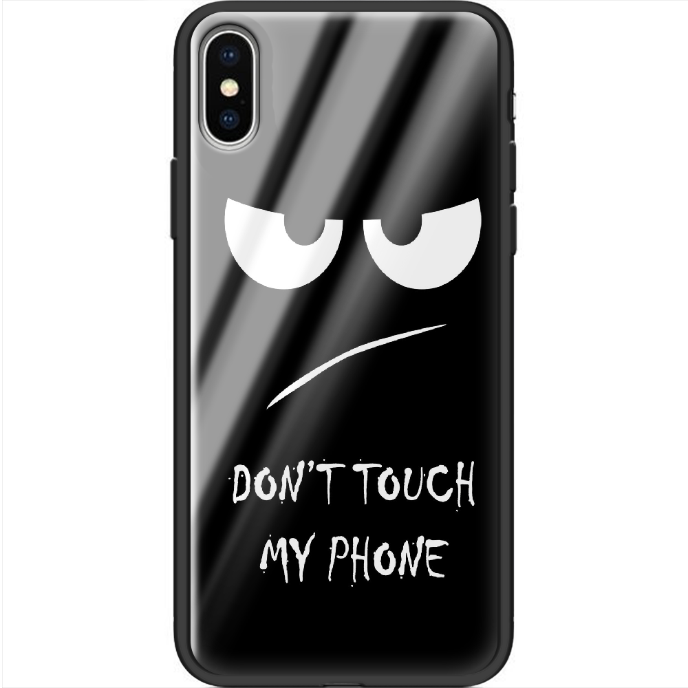 Чохол Boxface iPhone XS Don't Touch my Phone Чорний силікон зі склом (35413-up535-38330)