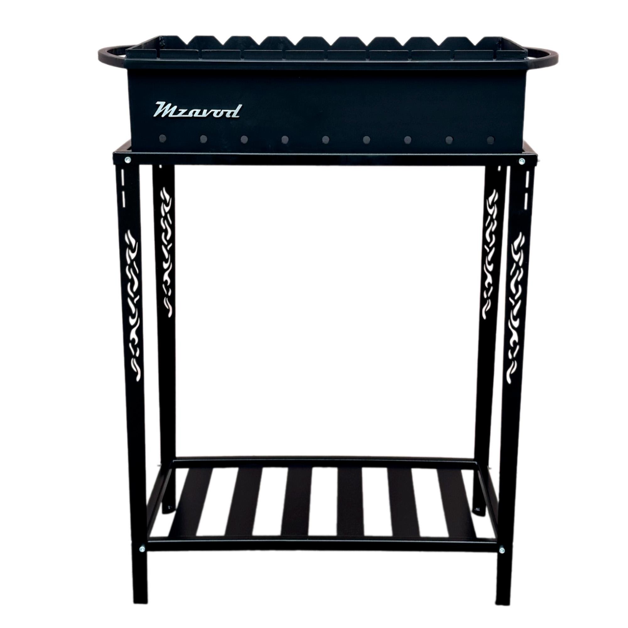 Мангал разборный Mzavod Прометей стальной на дровнице на 9 шампуров 3 мм Черный (136-17-1030120100006)