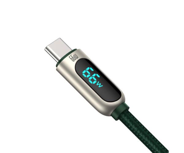 Кабель USB Data BASEUS Display USB to Type-C 66W 1 м Green - фото 2