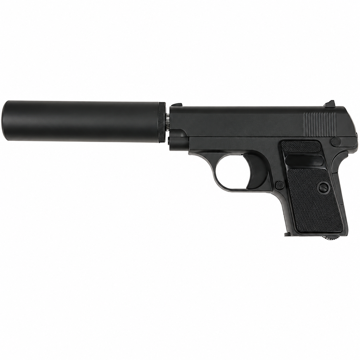 Пистолет страйкбольный Colt 25 с глушителем металлический Черный (10258125) Пистолет страйкбольный Colt 25 с глушителем металлический Черный (10258125)