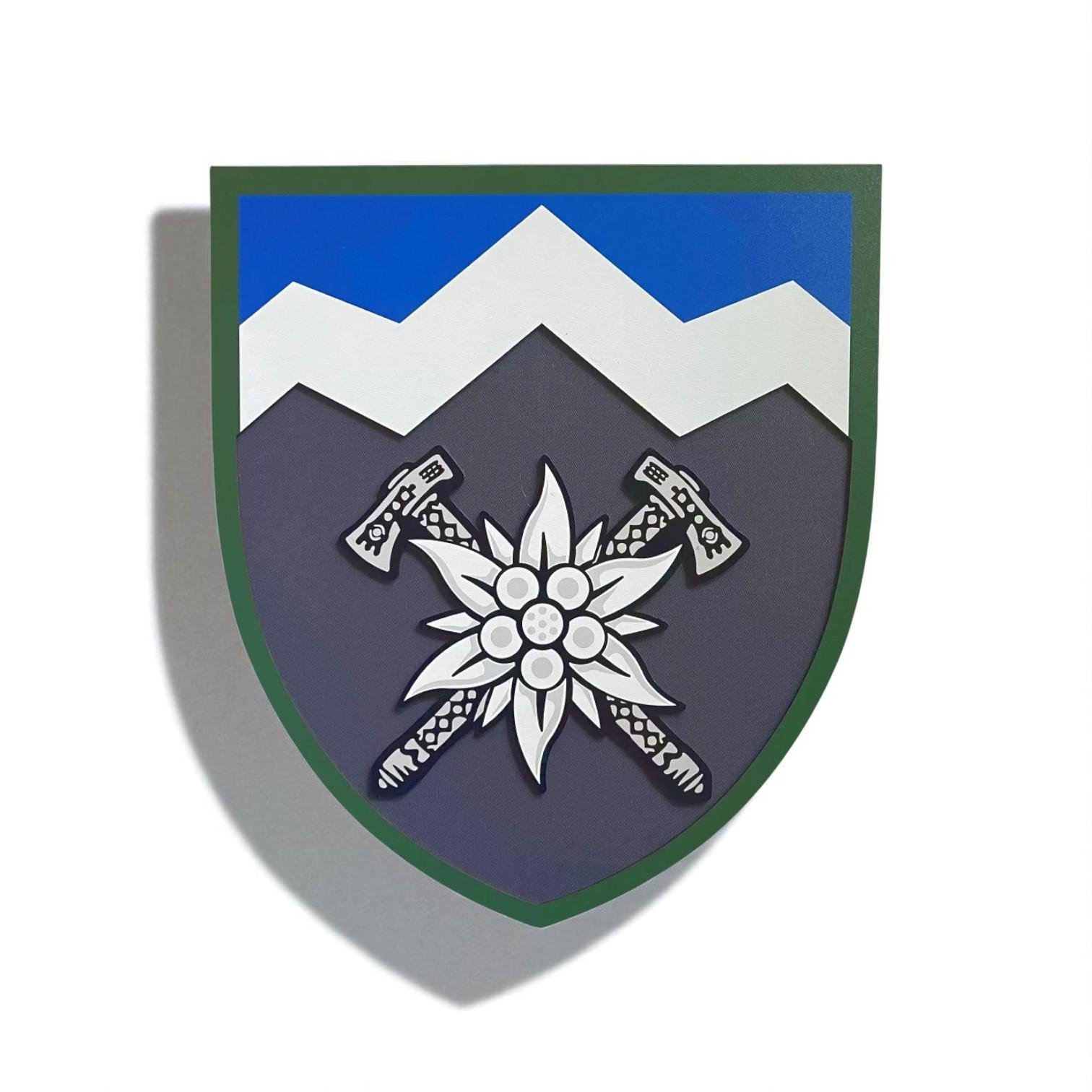 Герб настінний 10-та окрема гірсько-штурмова бригада "Едельвейс" 292х334 мм (29403747)