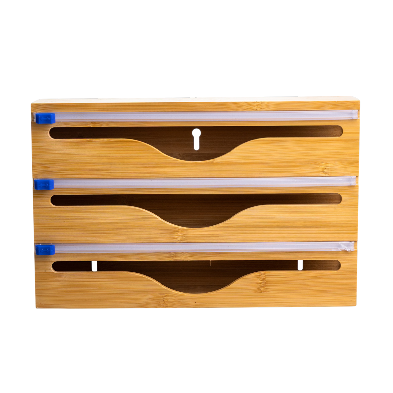 Органайзер настенный на 3 отделения для пищевой пленки/фольги и пергаментной бумаги с резаком 33,5х21,5х7,5 см Коричневый (HP-BYM)