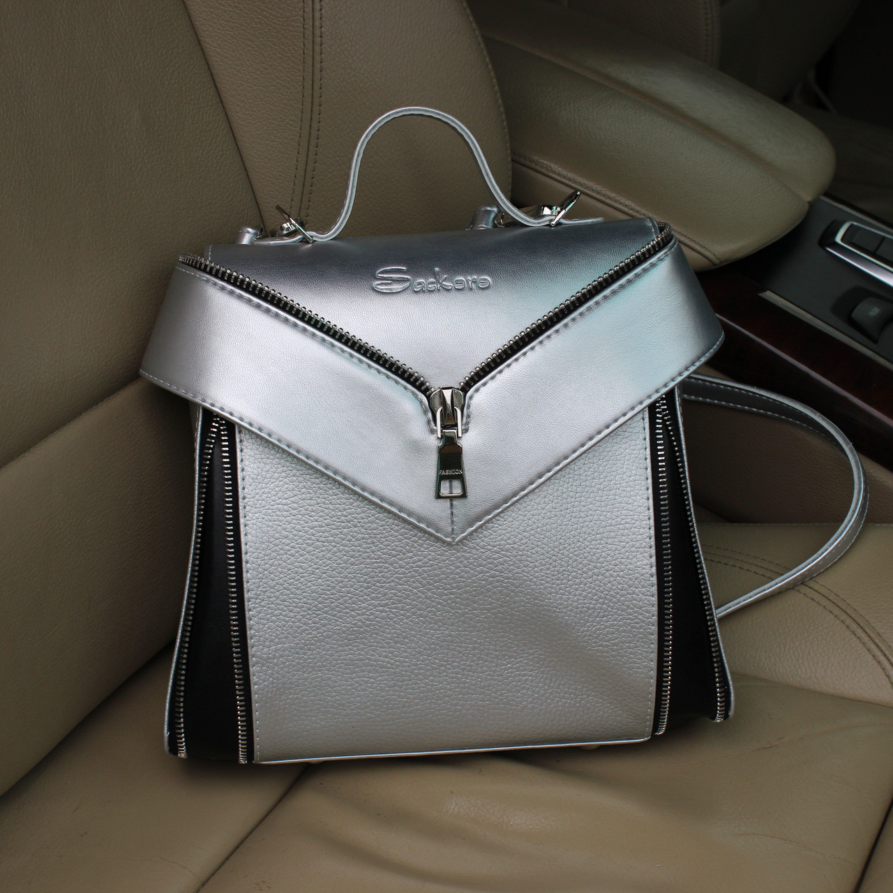 Рюкзак жіночий стильний Сріблястий (IBG190S) - фото 2