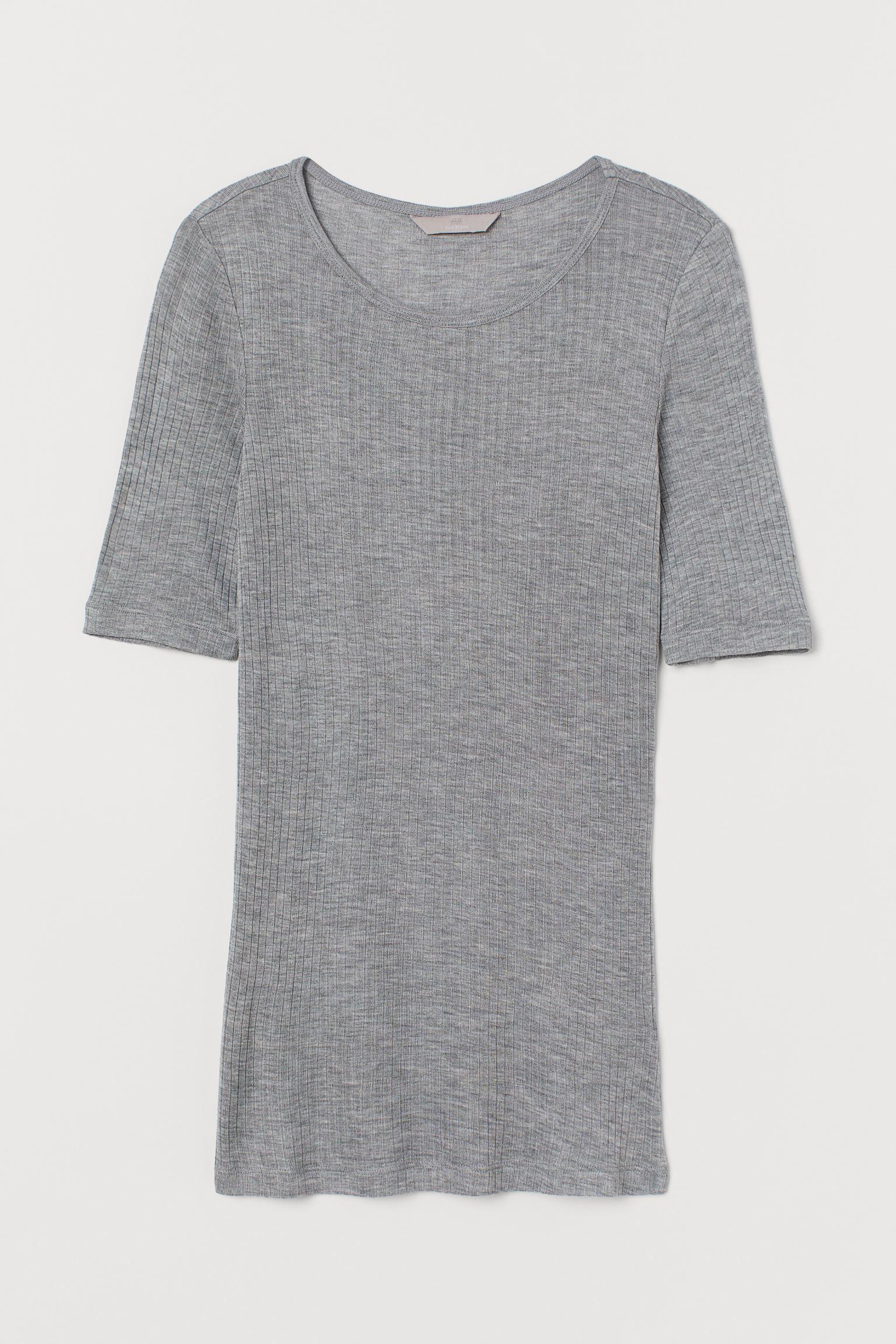 Футболка H&M S Сірий меланж (1712774543)