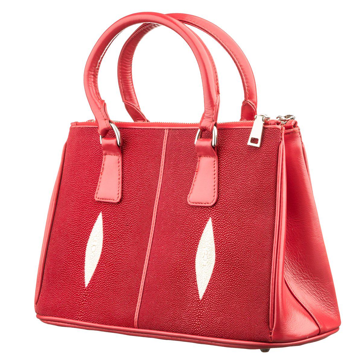 Сумка Stingray leather 18513 из натуральной кожи морского ската Красный