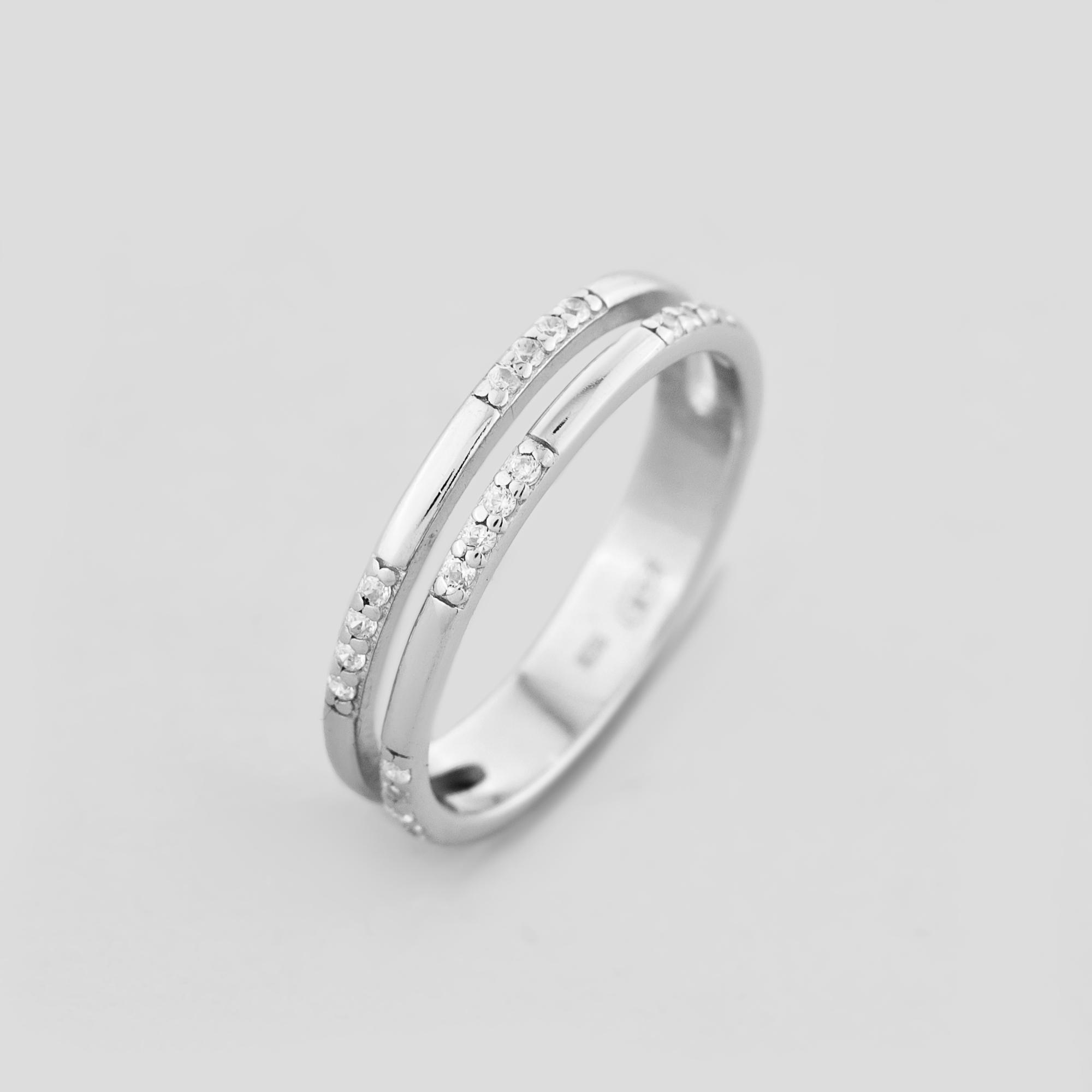 Серебряное кольцо Minimal Симметрия линий р. 16,5 (18270)