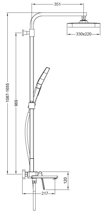 Душевая колонна со смесителем KOER KB-56031-01 3 функции (KR5438) - фото 2