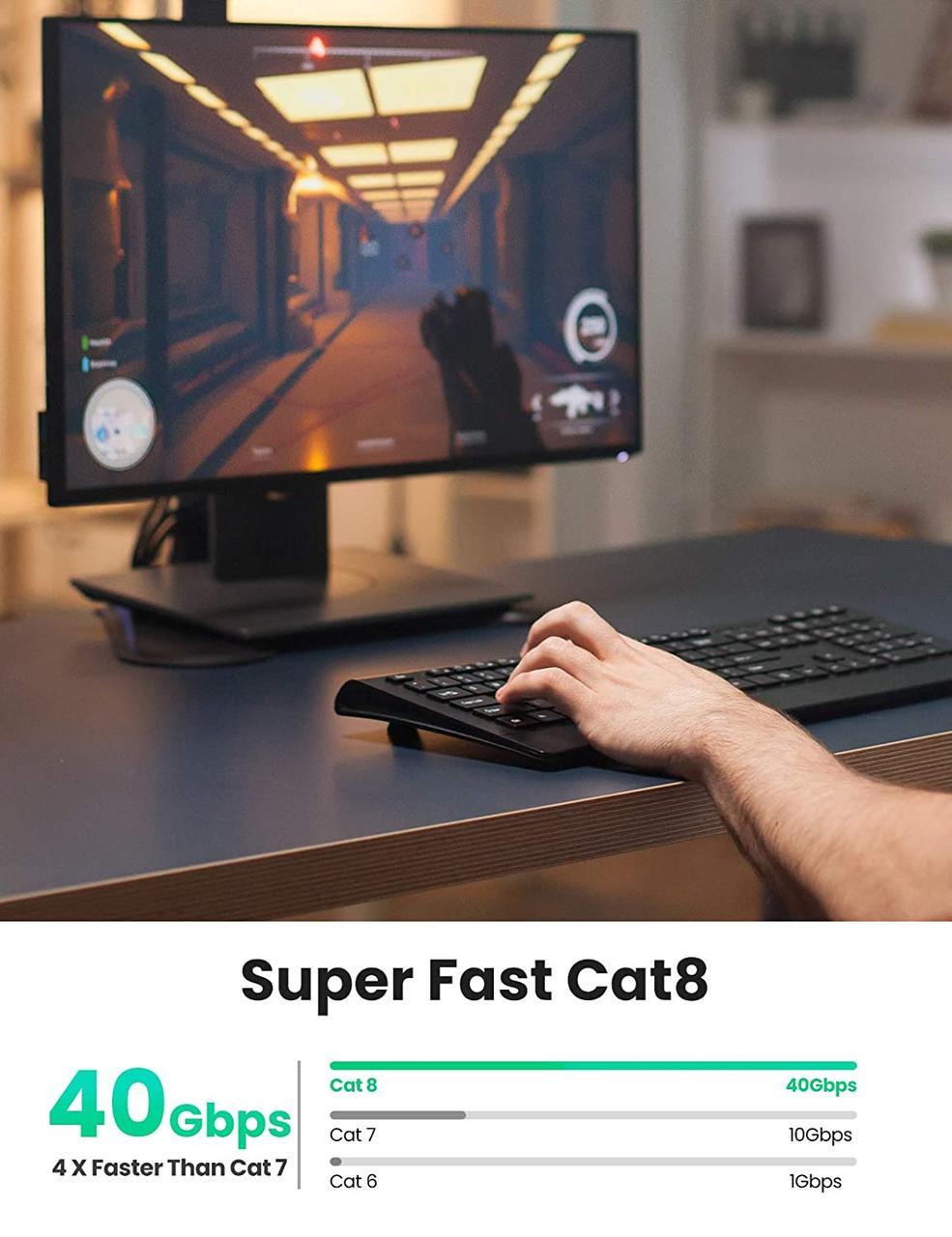 Высокоскоростной интернет кабель RJ45 Ethernet UGREEN плоский Lan сетевой кабель 0,5 м 40 Гбит/с (10979) - фото 2 Высокоскоростной интернет кабель RJ45 Ethernet UGREEN плоский Lan сетевой кабель 0,5 м 40 Гбит/с (10979) - фото 2