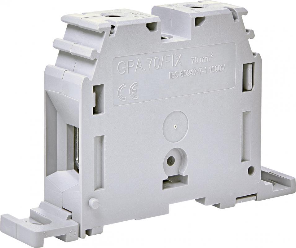 Клемма винтовая наборная силовая ETI ESC-GPA.70/FIX 192А 70 мм2 102x20,5x75 мм Серый (3903211)