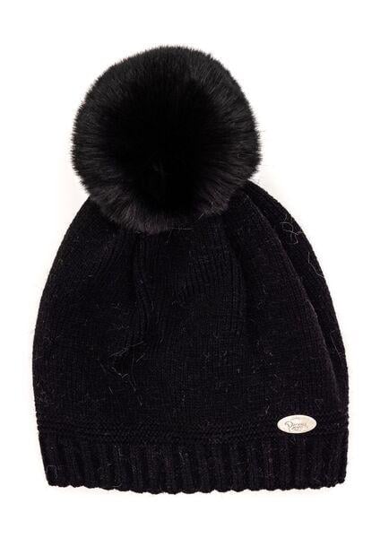 Шапка дитяча для дівчаток Принцеса D857 фліс 48-52 см Чорний