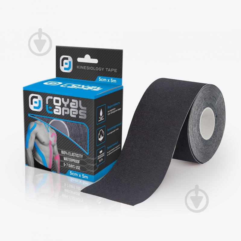 Кинезио тейп 5м ROYAL TAPES Черный (234543)