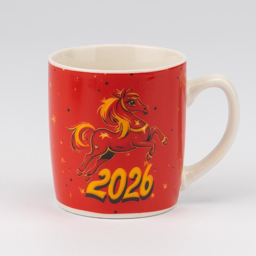 Чашка з ложечкою Символ 2026 Вогняний Кінь 200 мл (9250-003) - фото 1 Чашка з ложечкою Символ 2026 Вогняний Кінь 200 мл (9250-003) - фото 1