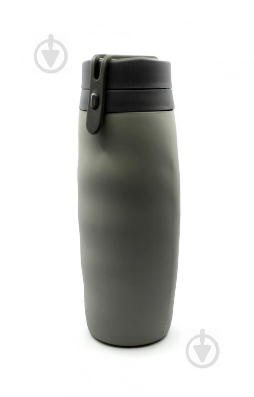 Складная бутылка для воды и напитков Silicone Bottle 600 мл Серая (500014)
