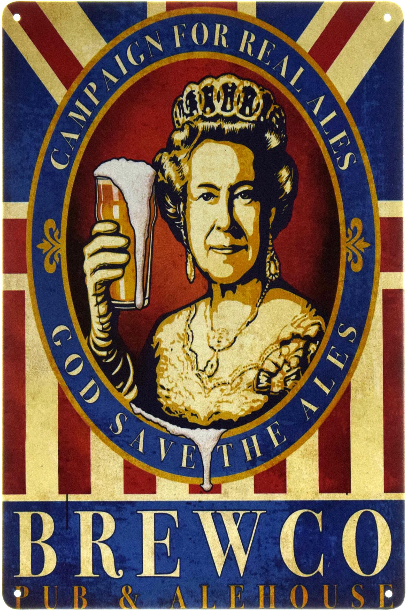Табличка металева Brewco З Єлизаветою II 20x30 см