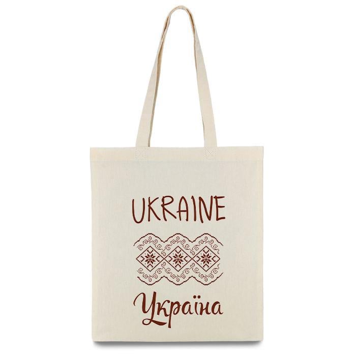 Еко-сумка шопер з друком "Ukraine/Україна" 35x40 см (21-shoper)