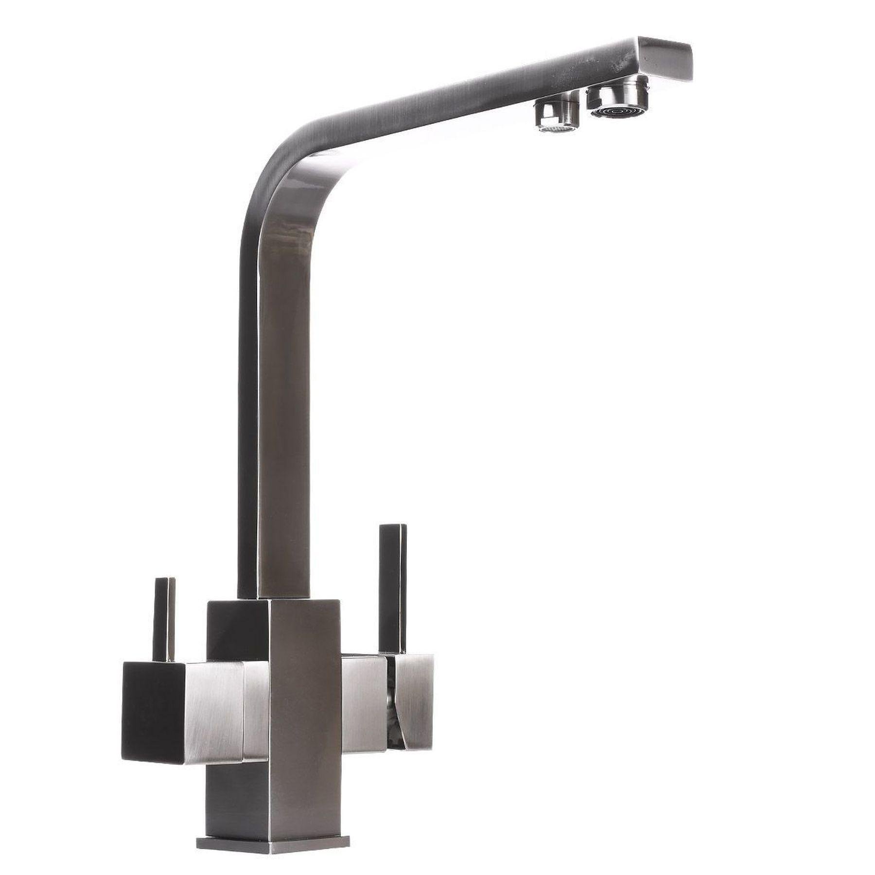 Кран на кухню Globus Lux с подключением к осмос-фильтру Никель/Сатин (14967)