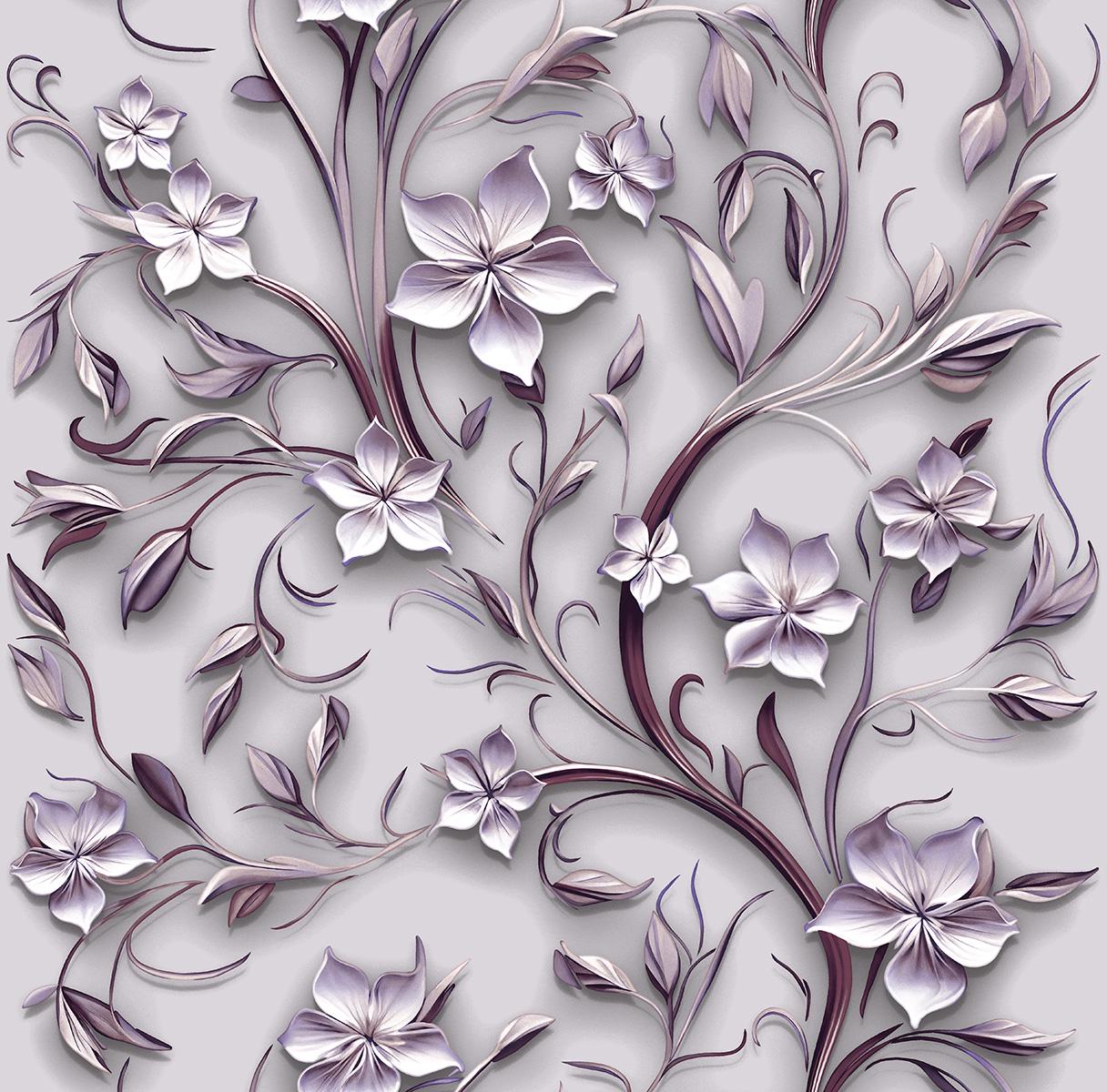 Обои бумажные Континент Камио Сиреневый (1580)