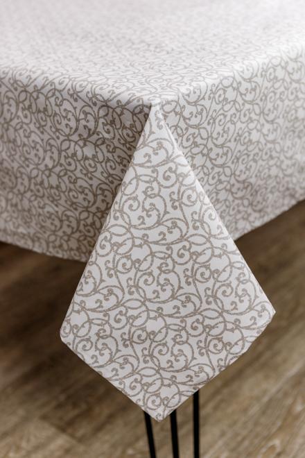 Скатерть Simfoni Вензель 180x136 см Капучиновый (33563)