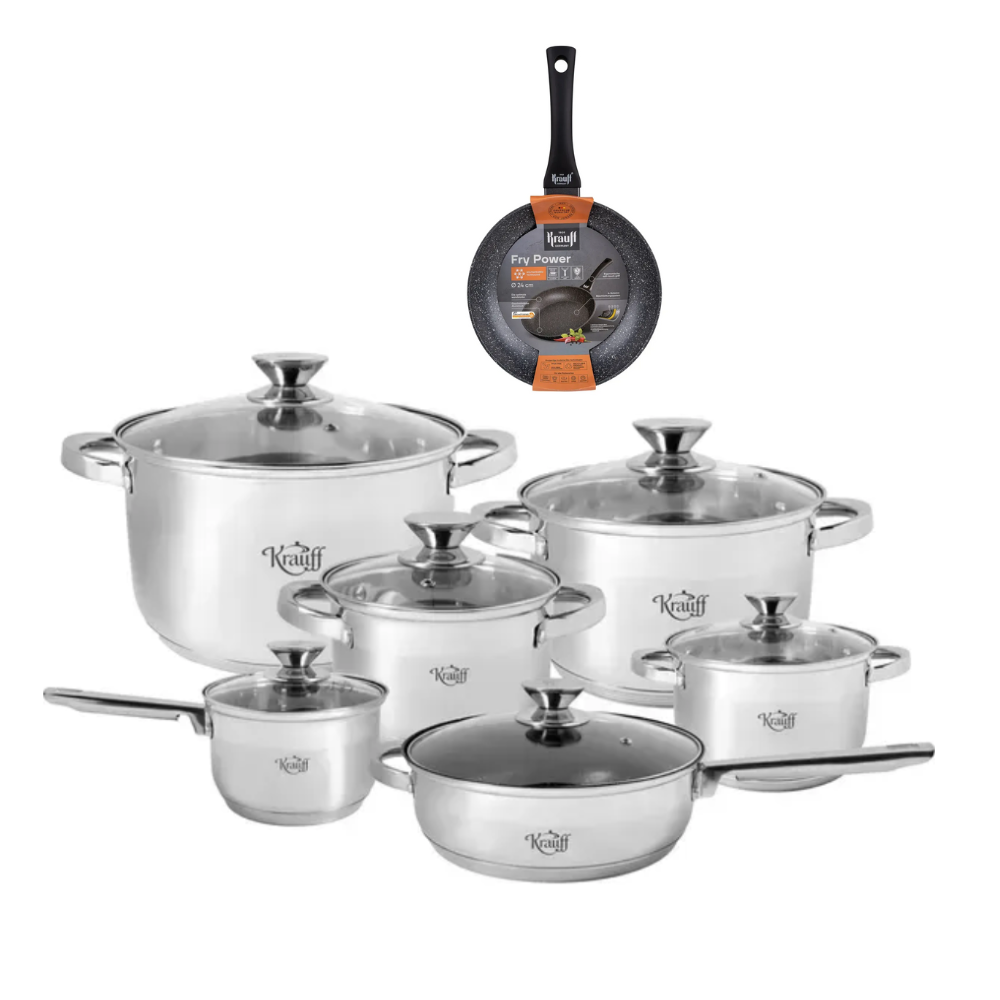 Набір каструль Krauff Heilsam з кулінарними інструментами (28567)