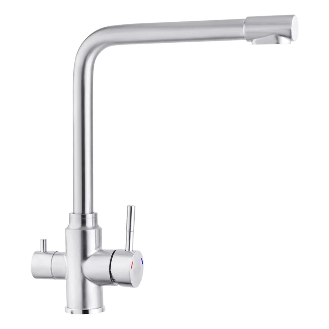 Смеситель для кухни Kroner KRP Edelstahl Klassisch ESG038 врезной с длинным изливом нержавеющая сталь (CV022992)