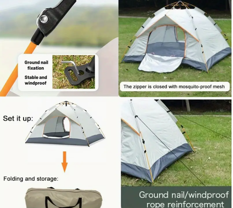 Палатка для кемпинга с автоматическим разложением за 30 секунд (1405) - фото 7 Палатка для кемпинга с автоматическим разложением за 30 секунд (1405) - фото 7