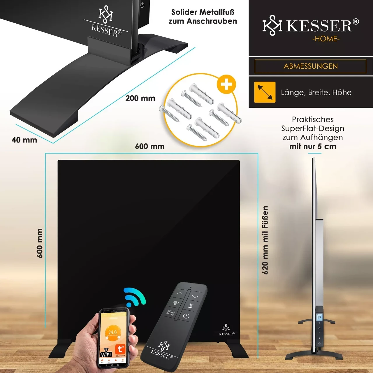 Инфракрасный обогреватель KESSER 350 Вт 50°C (225845498230sc-350) - фото 3