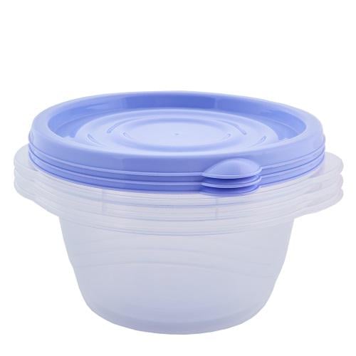 Набор контейнеров для продуктов Stenson Омега круглый 0,44 л 3 шт. Сиреневый (169037)