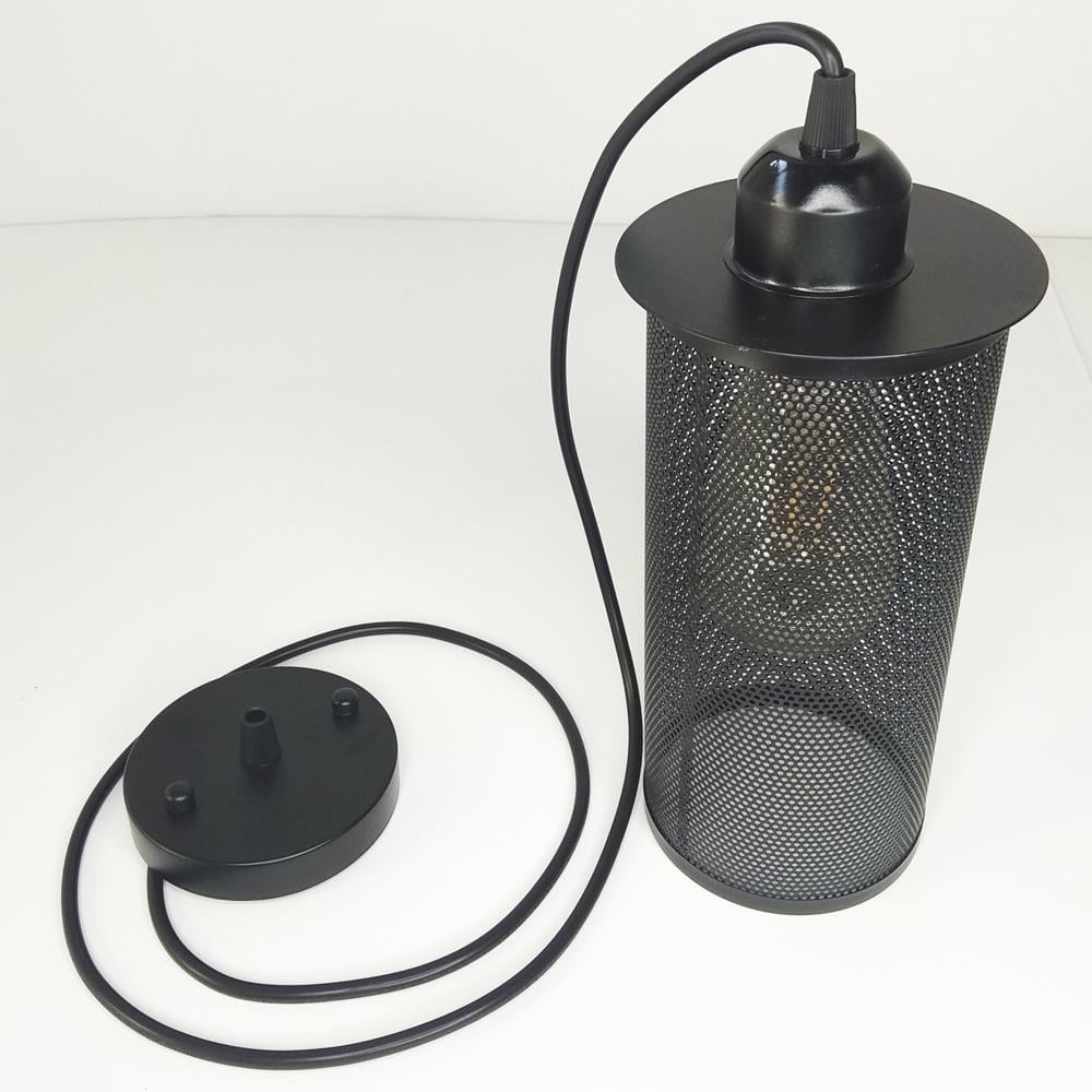 Подвесной светильник в стиле лофт Net с плафоном из металлической сетки Черный