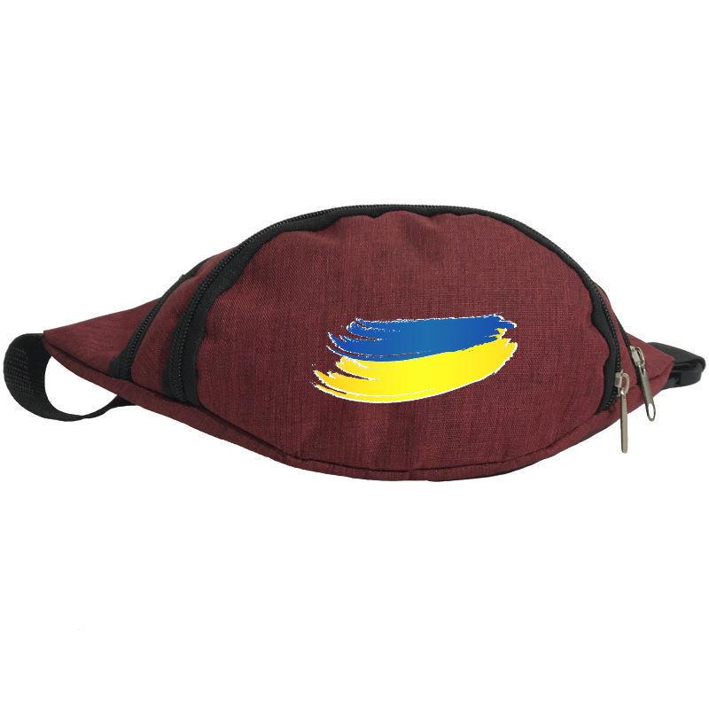 Поясная сумка-бананка Cappuchino toys с символами Украины UA-001 Бордовый (1640716882)