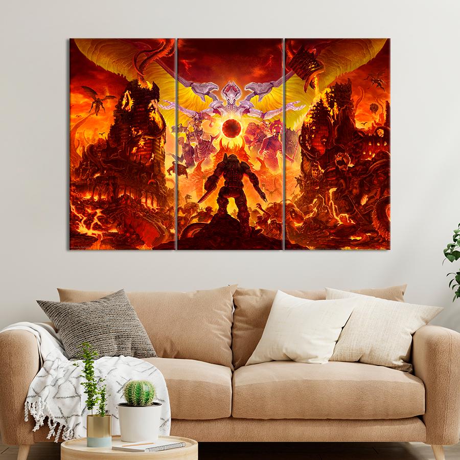 Настенний декор Адские монстры игра Doom Eternal 156x100 см (A230-3)