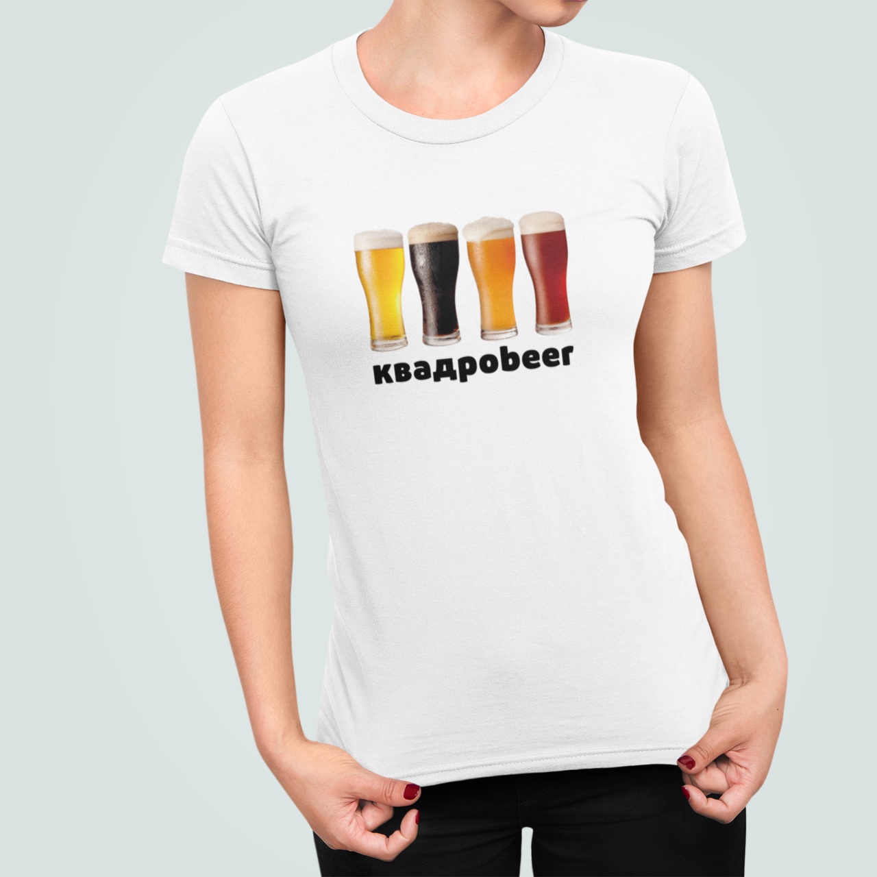 Футболка женская Stedman с принтом "Квадроbeer" Четыре пива L Белый (ПН371.1-8) Футболка женская Stedman с принтом "Квадроbeer" Четыре пива L Белый (ПН371.1-8)