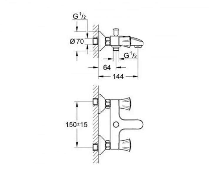 Змішувач Grohe Costa L для ванни 1/2″ (25450001) - фото 2