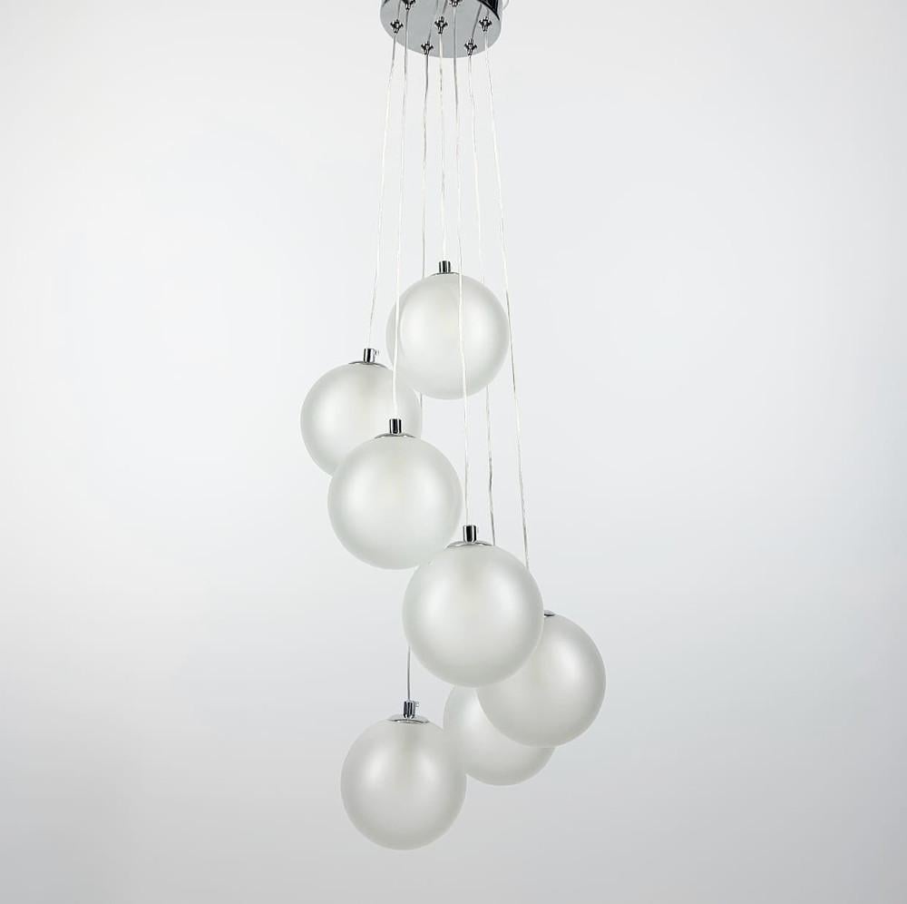 Люстра подвесная Bubble с 7 матовыми шарами Хром (LF_SGJ 5/7 CH)