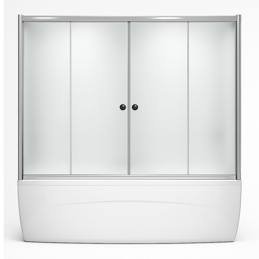 Штора на ванну скляна KO&PO F 150 S розсувні двері матове скло 150х140 см Сатин (C10639) - фото 2 Штора на ванну скляна KO&PO F 150 S розсувні двері матове скло 150х140 см Сатин (C10639) - фото 2