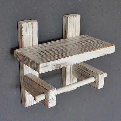 Держатель для туалетной бумаги из дерева Лютеус Шебби (ДТБ-002427)