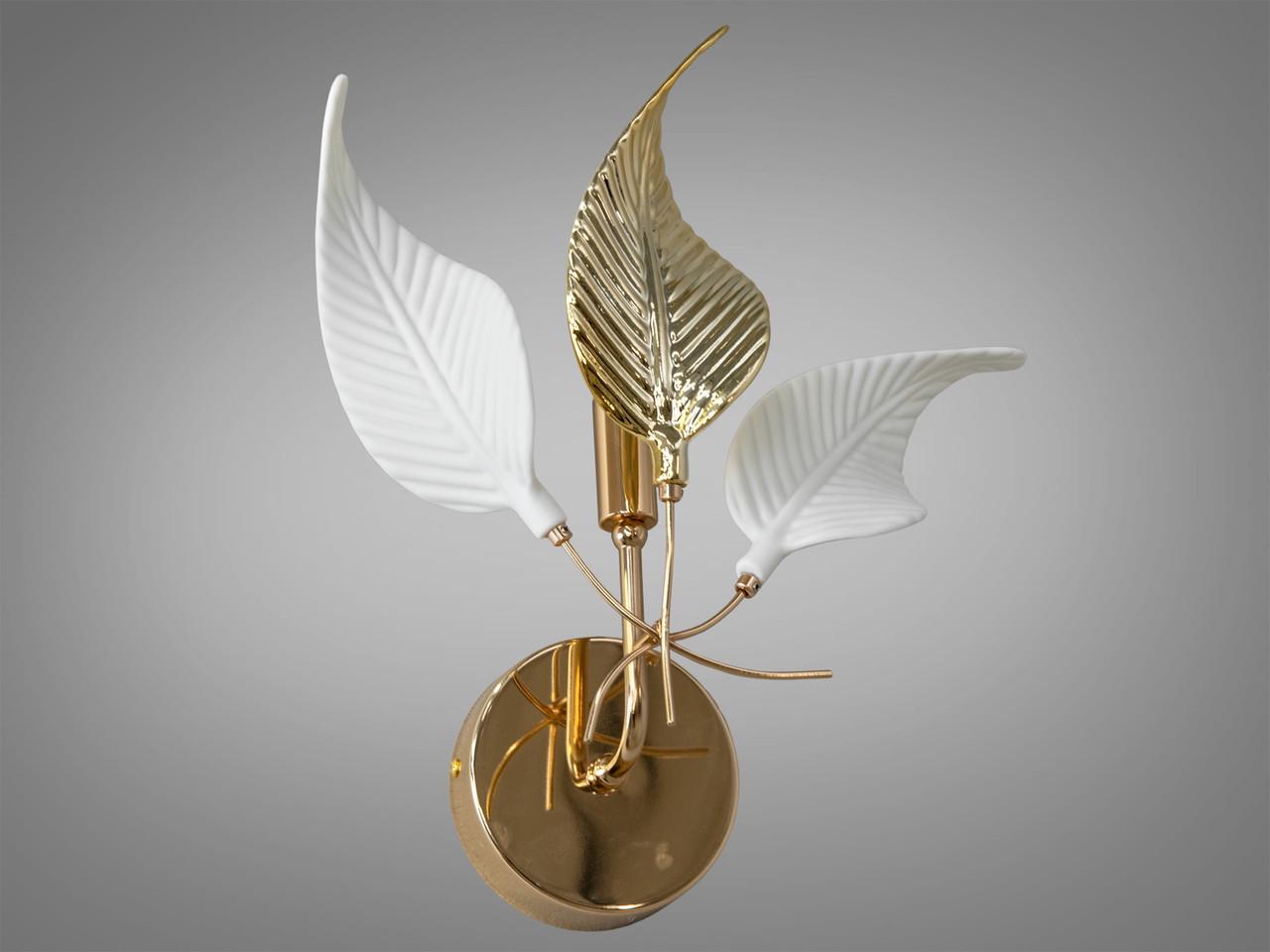 Бра EcoLed с фарфоровыми эл. 7208-1W GD Золотой