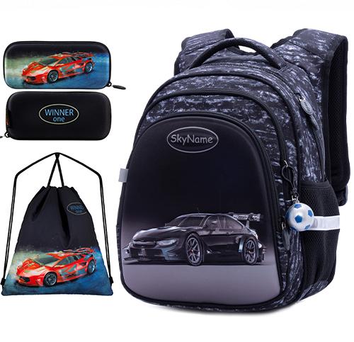 Рюкзак с пеналом и мешком для мальчика Winner ортопедический для 1 класса (Full R2-177-3)