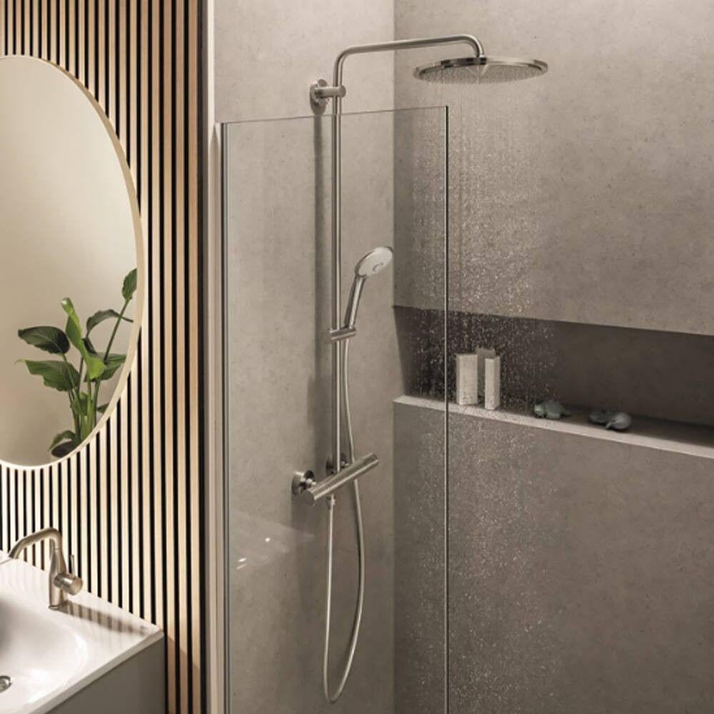 Душевая система Grohe Euphoria с термостатом латунь Сатин брошенный (26075DC0) Душевая система Grohe Euphoria с термостатом латунь Сатин брошенный (26075DC0)