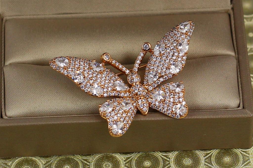Брошь Xuping Jewelry бабочка Репейница 2,5 см Золотистый (2393380633)