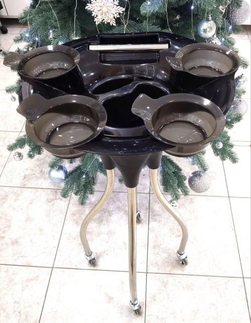 Тележка для окрашивания волос ДенІС professional с подставкой для кистей и лоханок (1533106236) - фото 3