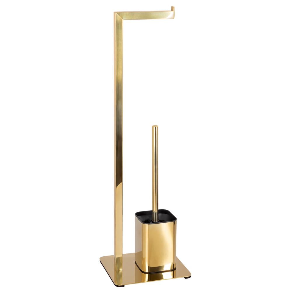 Стійка-тримач AWD Interior для туалетного паперу та щітки 20x67x18 см Золотий (AWD02071978)