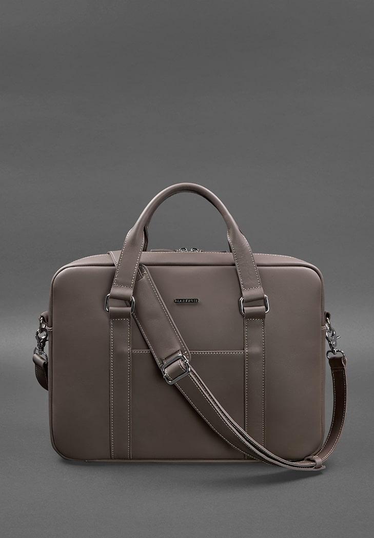 Сумка кожаная для ноутбука и для документов Темно-бежевый (A-027186) - фото 5 Сумка кожаная для ноутбука и для документов Темно-бежевый (A-027186) - фото 5